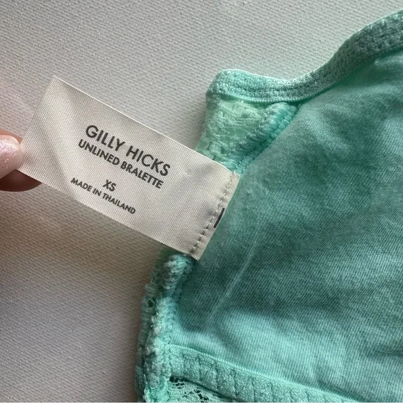 NWOT Gilly Hicks Low Front Strappy Lattice Crossback Lace Bralette in Mint Green - Picture 7 of 7